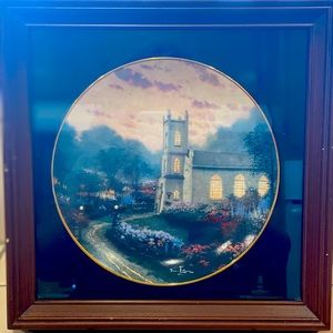 Thomas Kinkade Blossom Hill Church Framed Plate